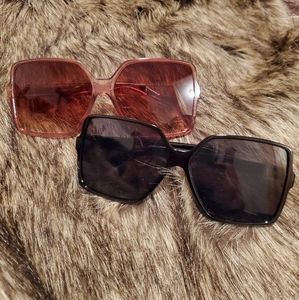 Two pairs: 2022 Fashion Oversized Sunglasses